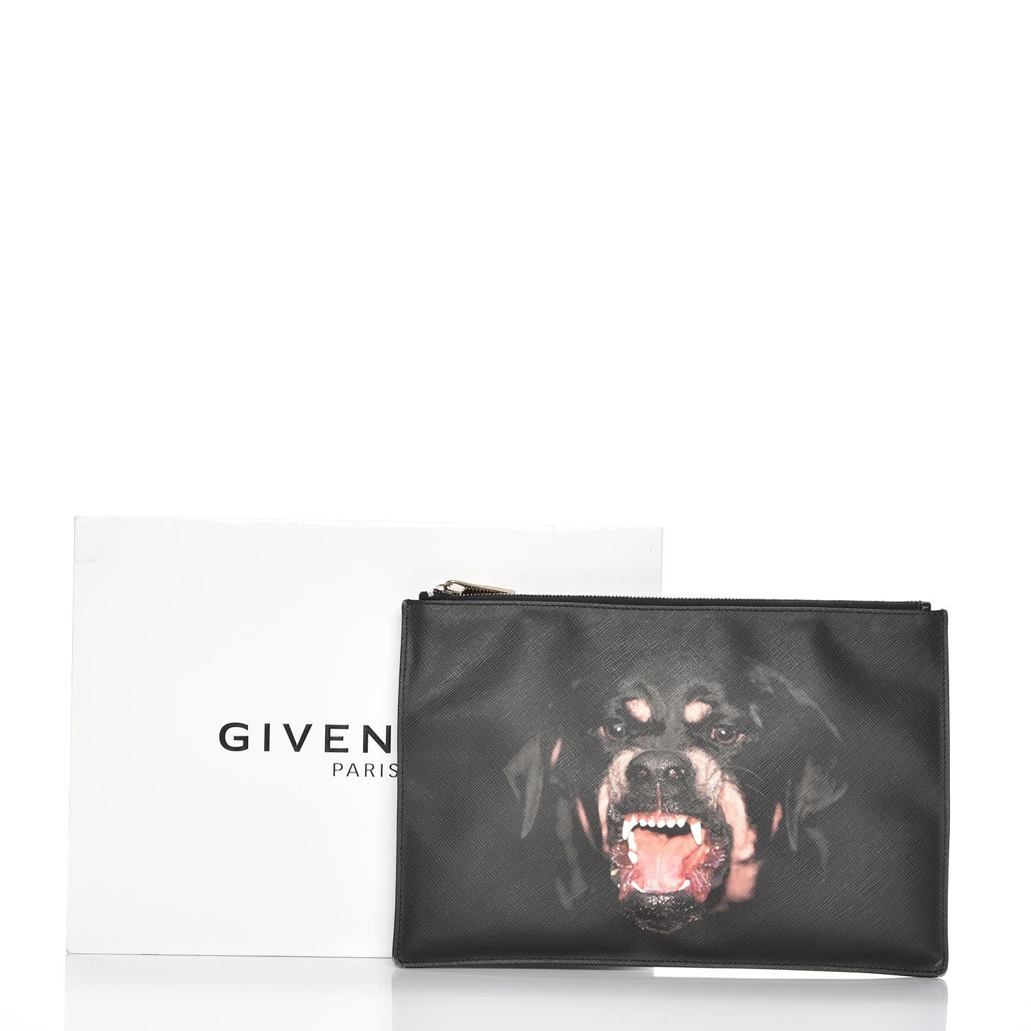 Givenchy Textured Coated Canvas Rottweiler Print Large Cosmetic Pouch Black 10 of 10