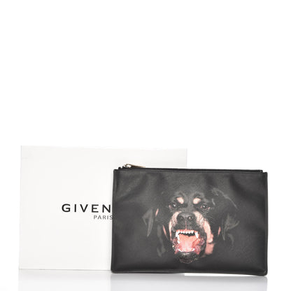 Givenchy Textured Coated Canvas Rottweiler Print Large Cosmetic Pouch Black 10 of 10