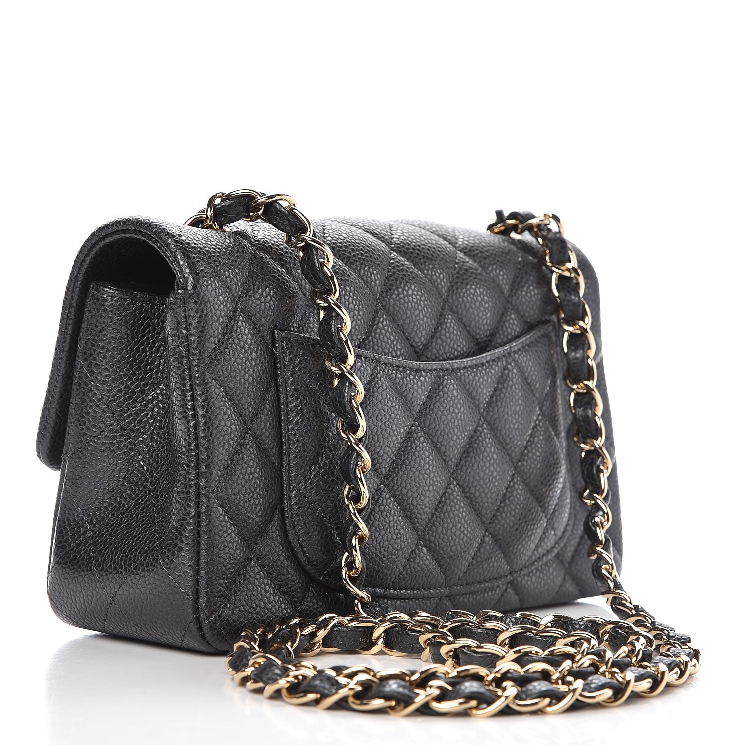 Chanel Caviar Quilted Mini Rectangular Flap Dark Grey 3 of 8