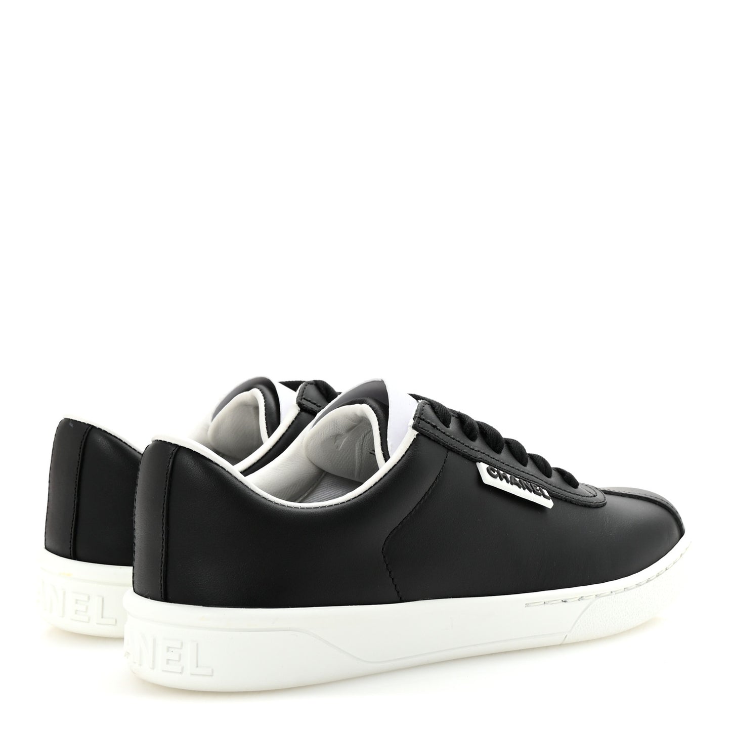 Calfskin CC Womens Sneakers 35 Black