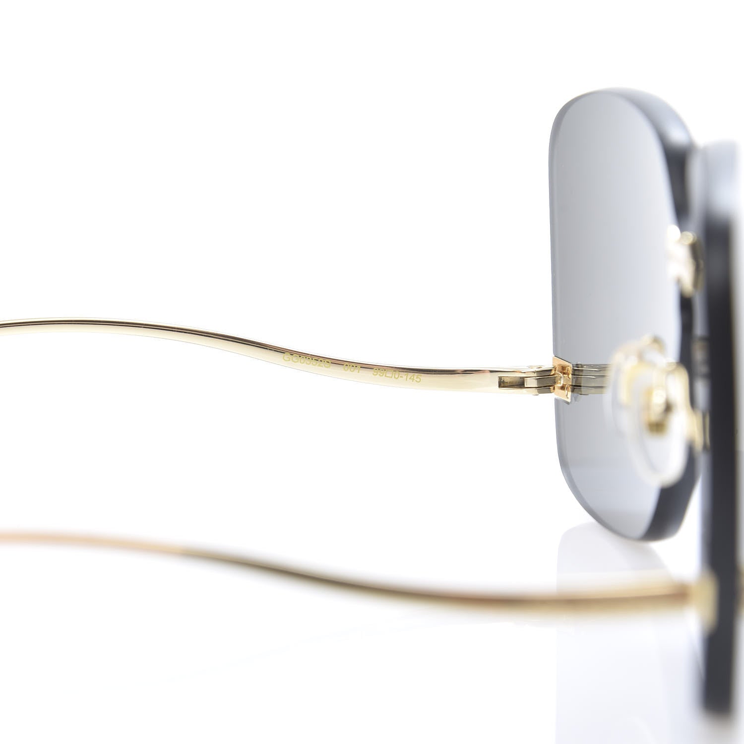 Gucci Metal Rimless Sunglasses GG0352S Gold 5 of 6