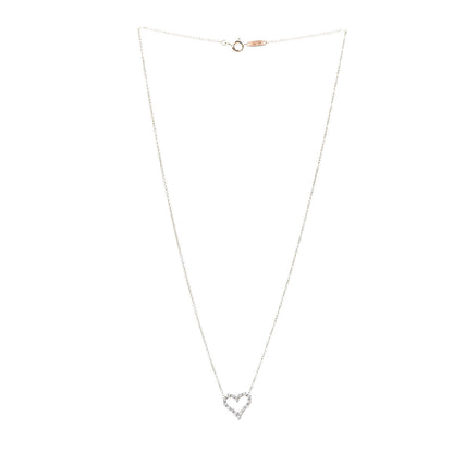 Tiffany 18K Rose Gold Diamond Mini Heart Pendant Necklace 3 of 6