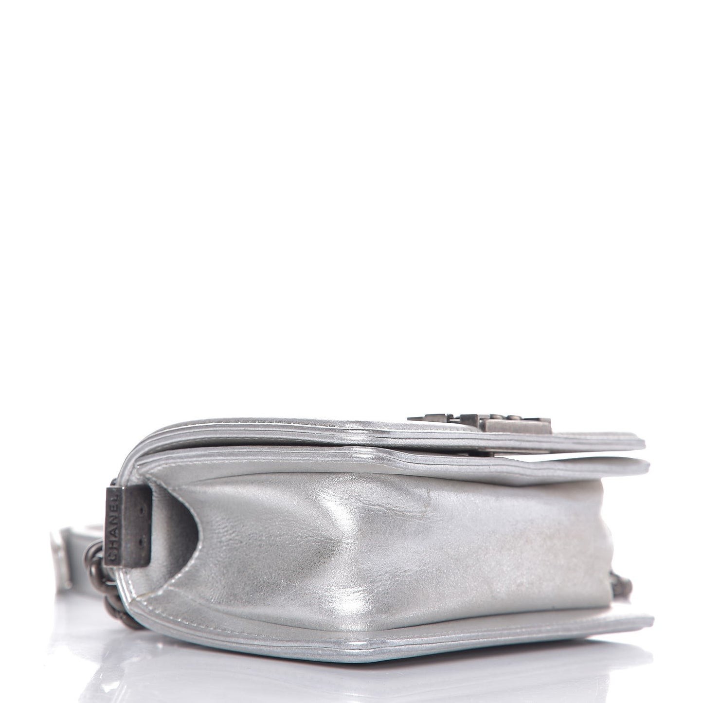 Metallic Galuchat Stingray Mini Boy Flap Silver