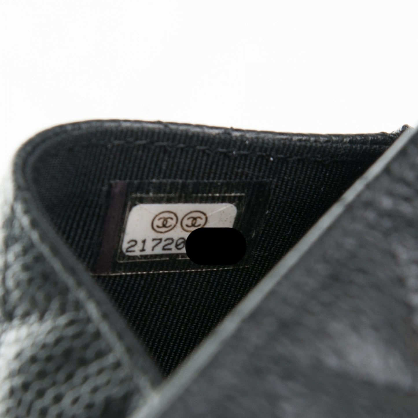 Caviar Quilted Flap Card Holder Black