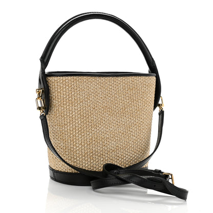 Louis Vuitton Raffia Petit Bucket Black 3 of 9