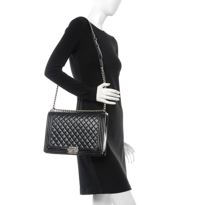 Chanel Lambskin Quilted Large Boy Flap Black 2 of 9