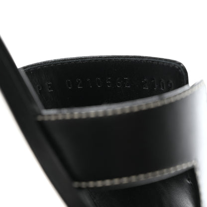 Hermes Box Calfskin Oran Sandals 37 Black 8 of 9