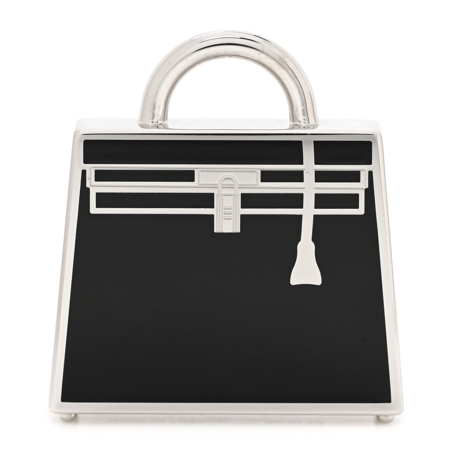 Lacquered Palladium Kelly Curiosite Charm Black
