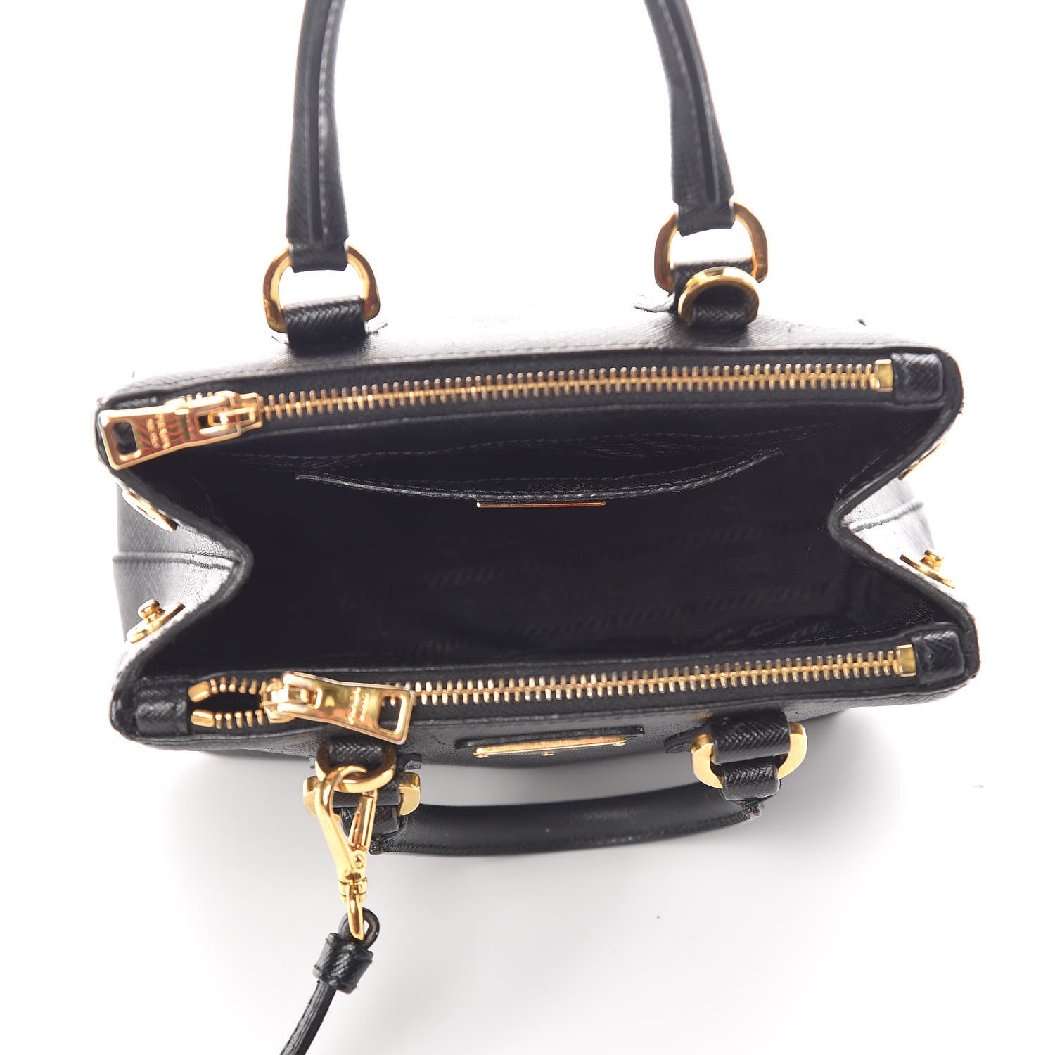 Prada Saffiano Lux Micro Galleria Double Zip Tote Black 5 of 19