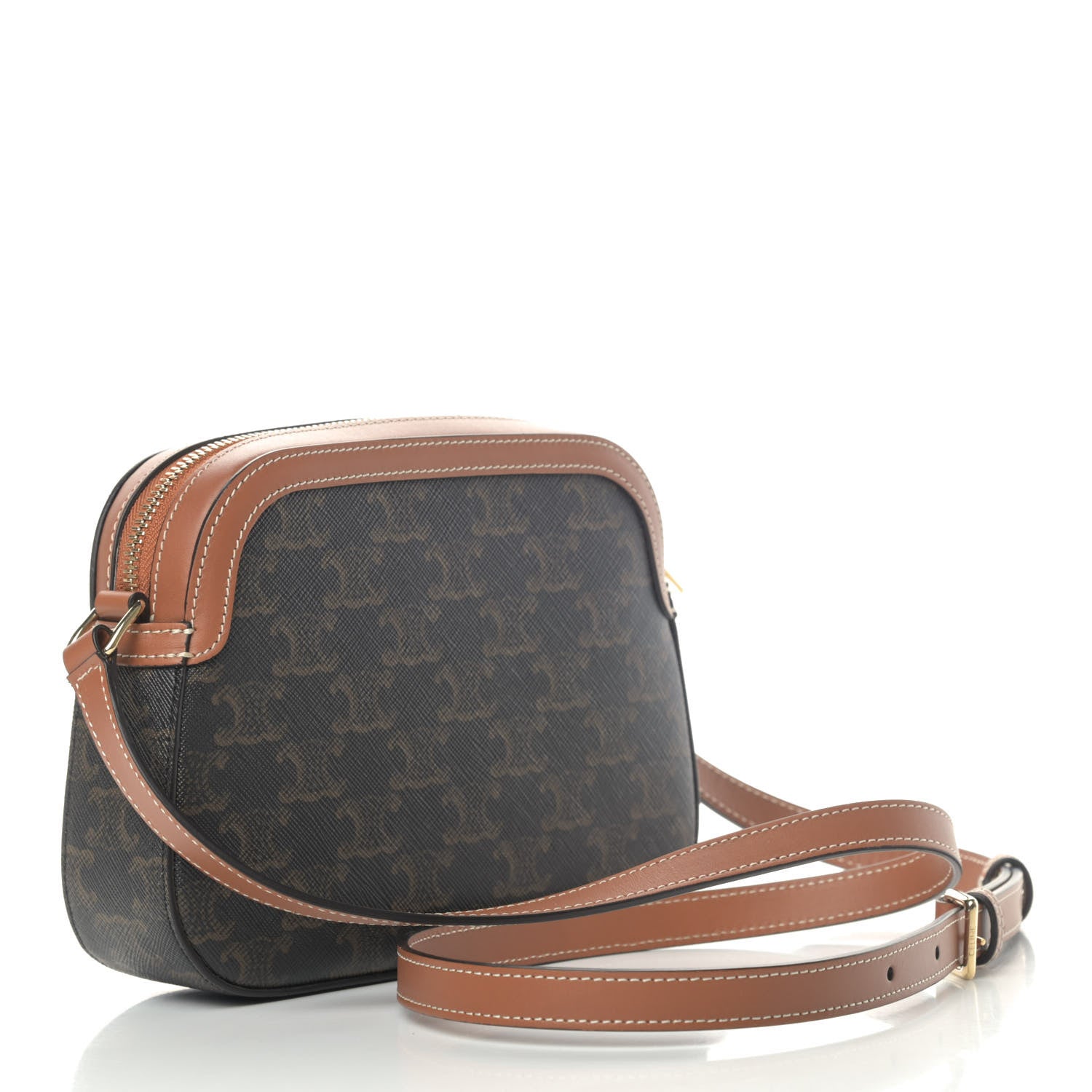 Celine Triomphe Canvas Small Camera Bag Tan 2 of 4