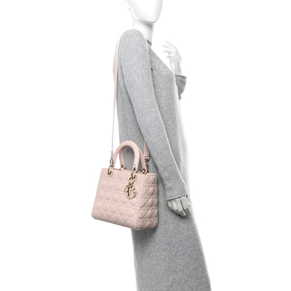 Christian Dior Lambskin Cannage Medium Lady Dior Light Pink 2 of 10