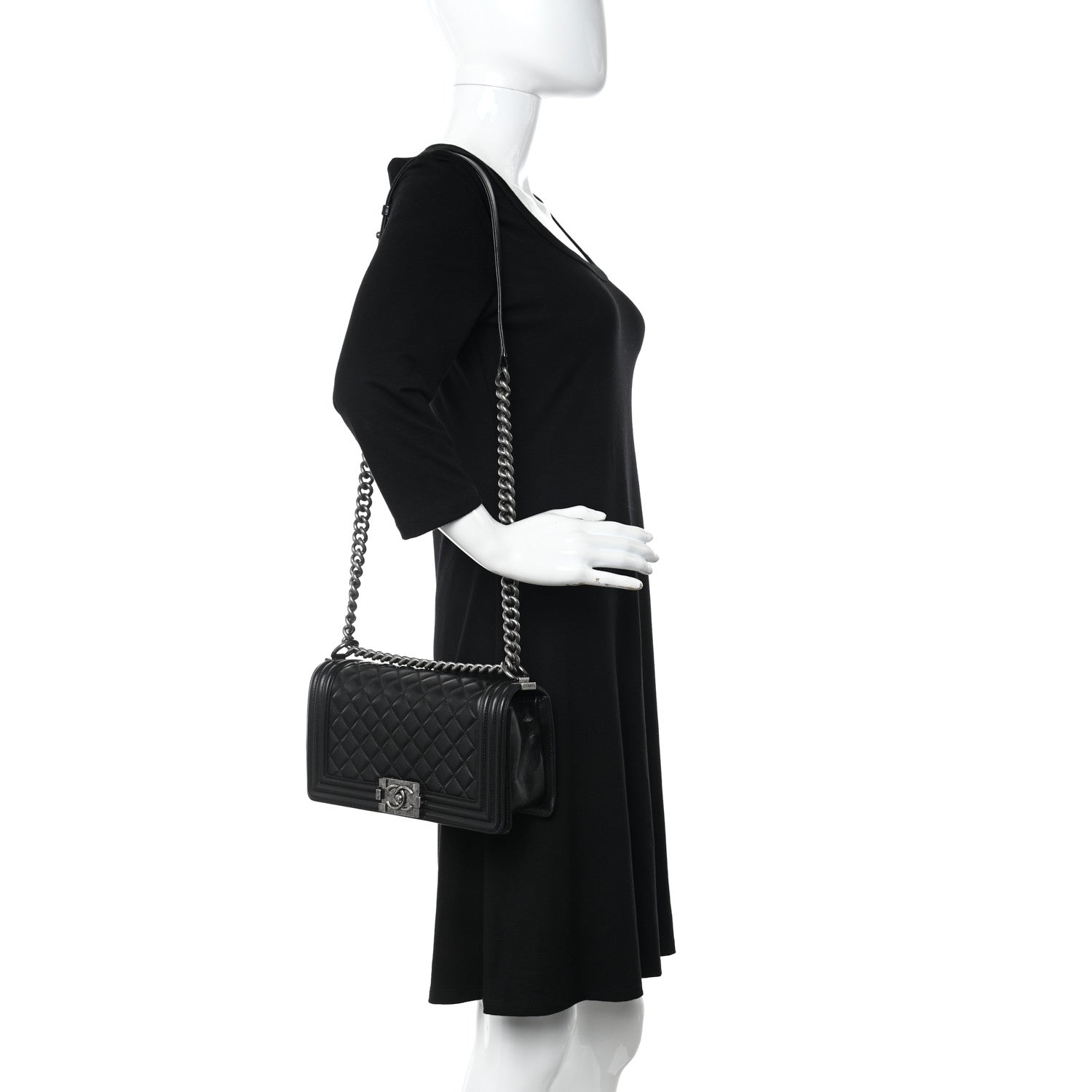 Chanel Lambskin Quilted Medium Boy Flap Black 2 of 12
