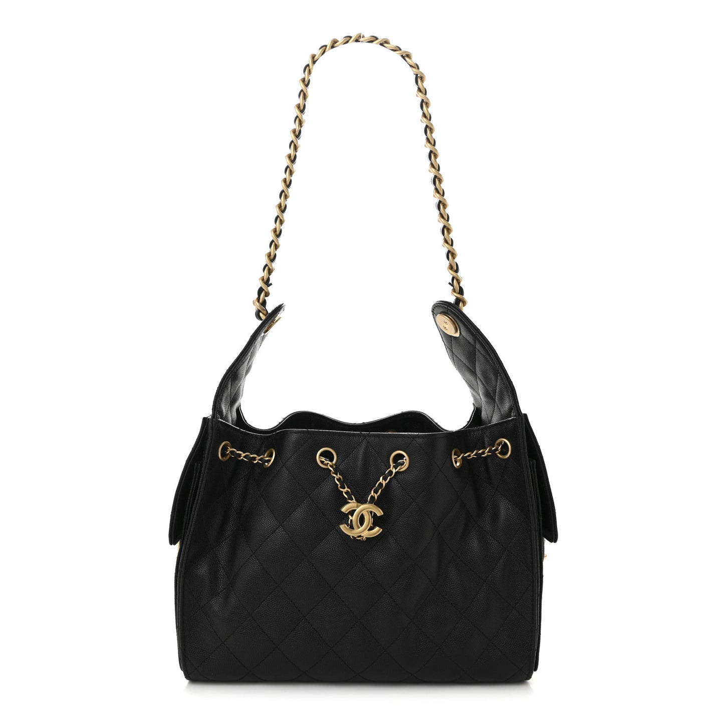 Caviar Quilted Small Chanel 25 Handbag Black