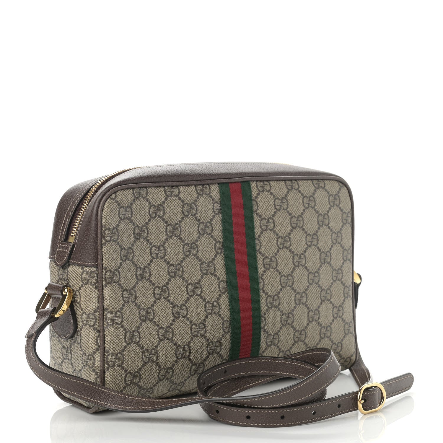 Gucci GG Supreme Monogram Web Small Ophidia Shoulder Bag Brown 3 of 14