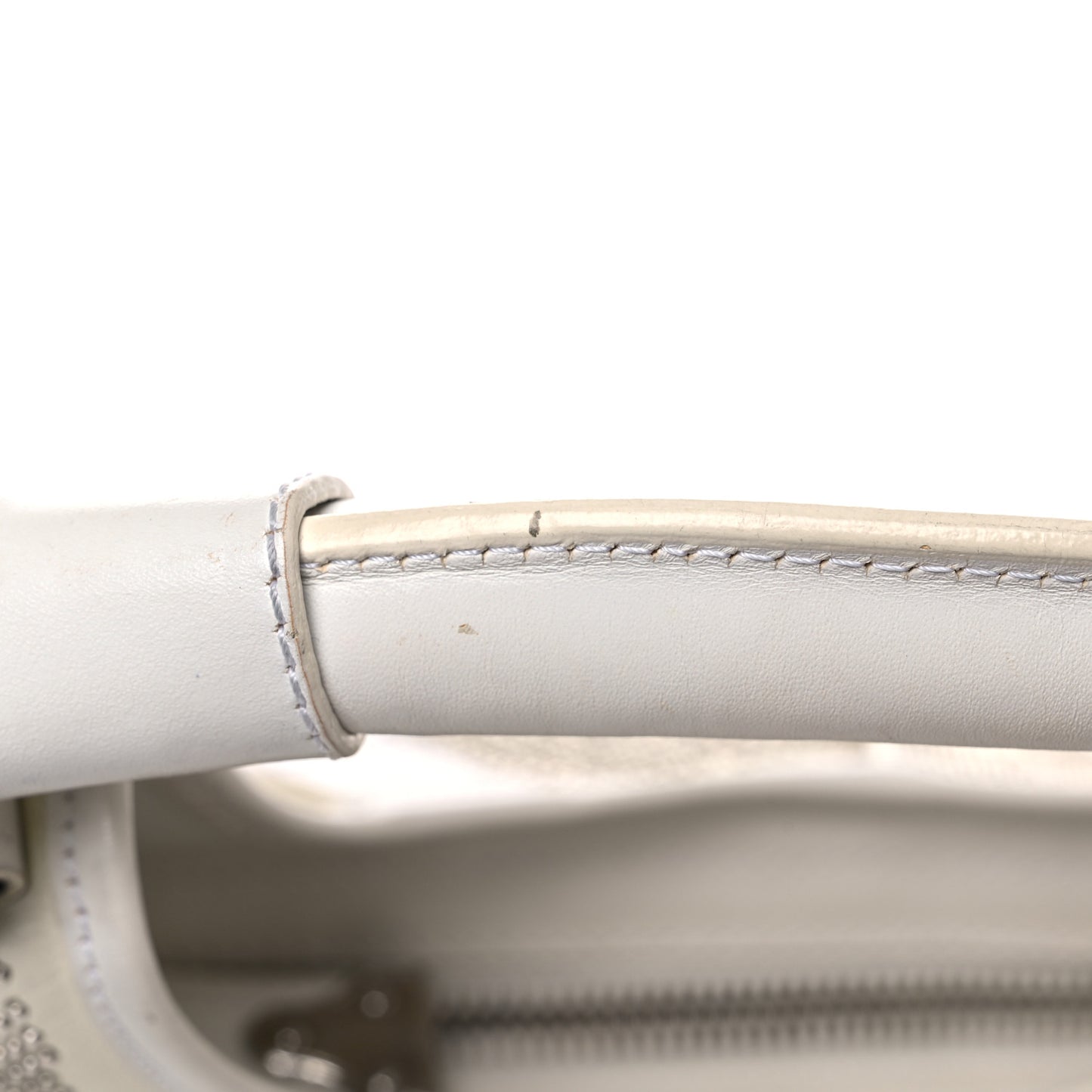 Calfskin Studded Hobo White