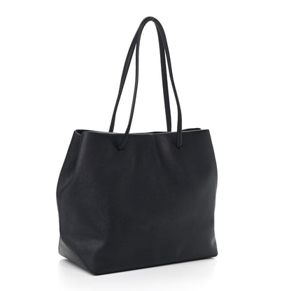 Marc Jacobs Calfskin Embossed Logo East West Shopper Tote Dark Blue 3 of 10