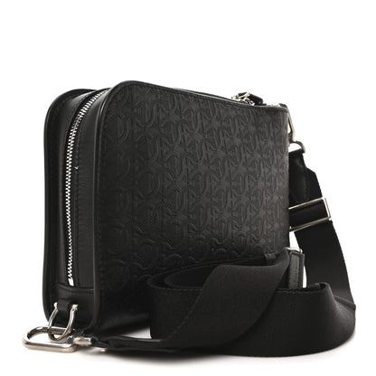 Salvatore Ferragamo Calfskin Gancini Embossed Travel Crossbody Black 3 of 9