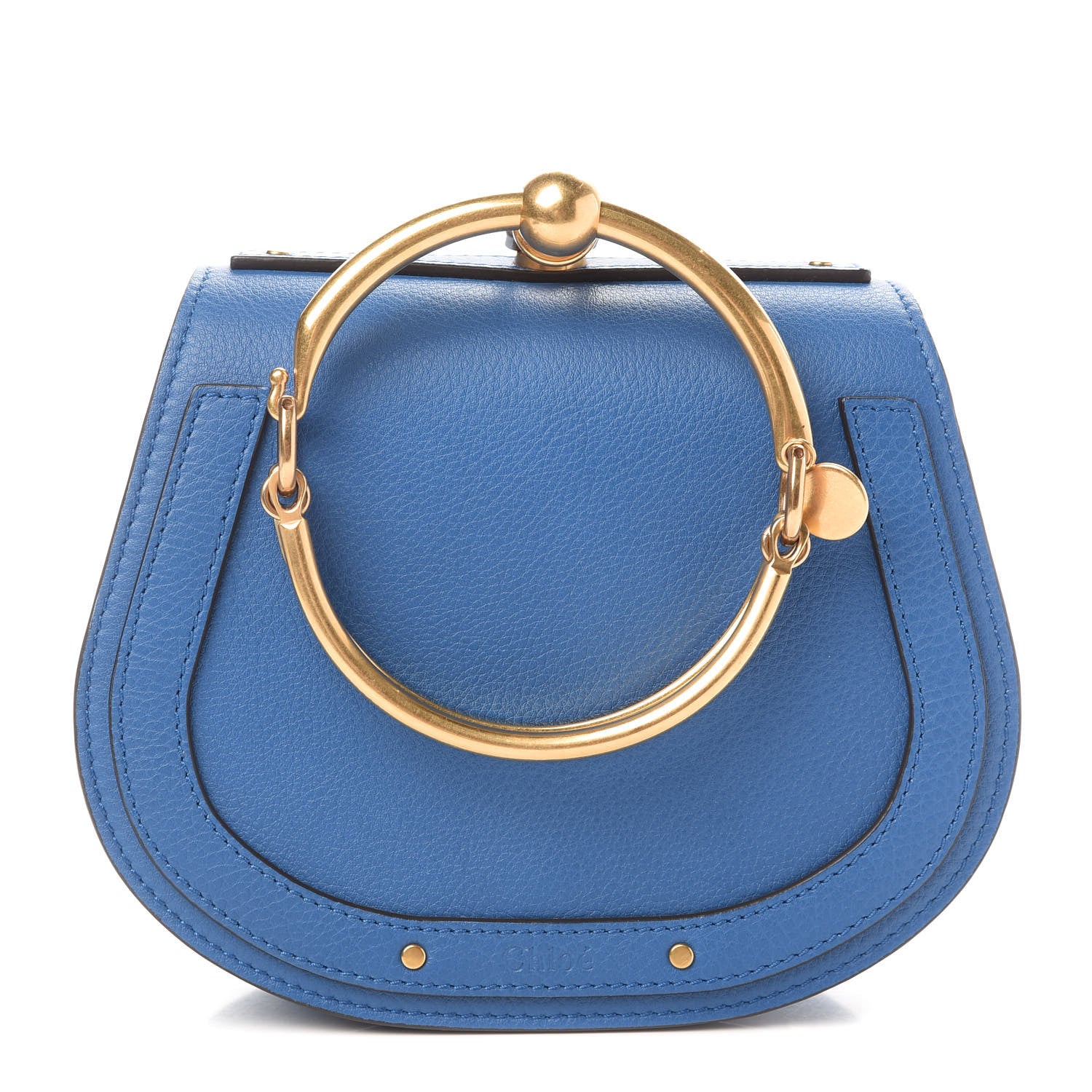 Chloe Calfskin Suede Small Nile Bracelet Bag Smoky Blue 1 of 8