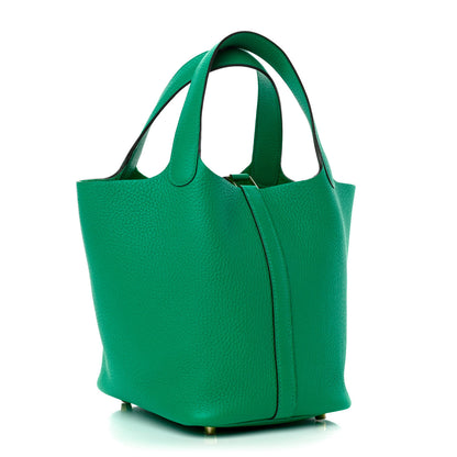 Hermes Taurillon Clemence Picotin Lock 18 PM Bambou 3 of 9