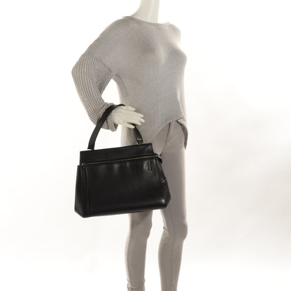 Celine Calfskin Medium Edge Shoulder Bag Black 2 of 10