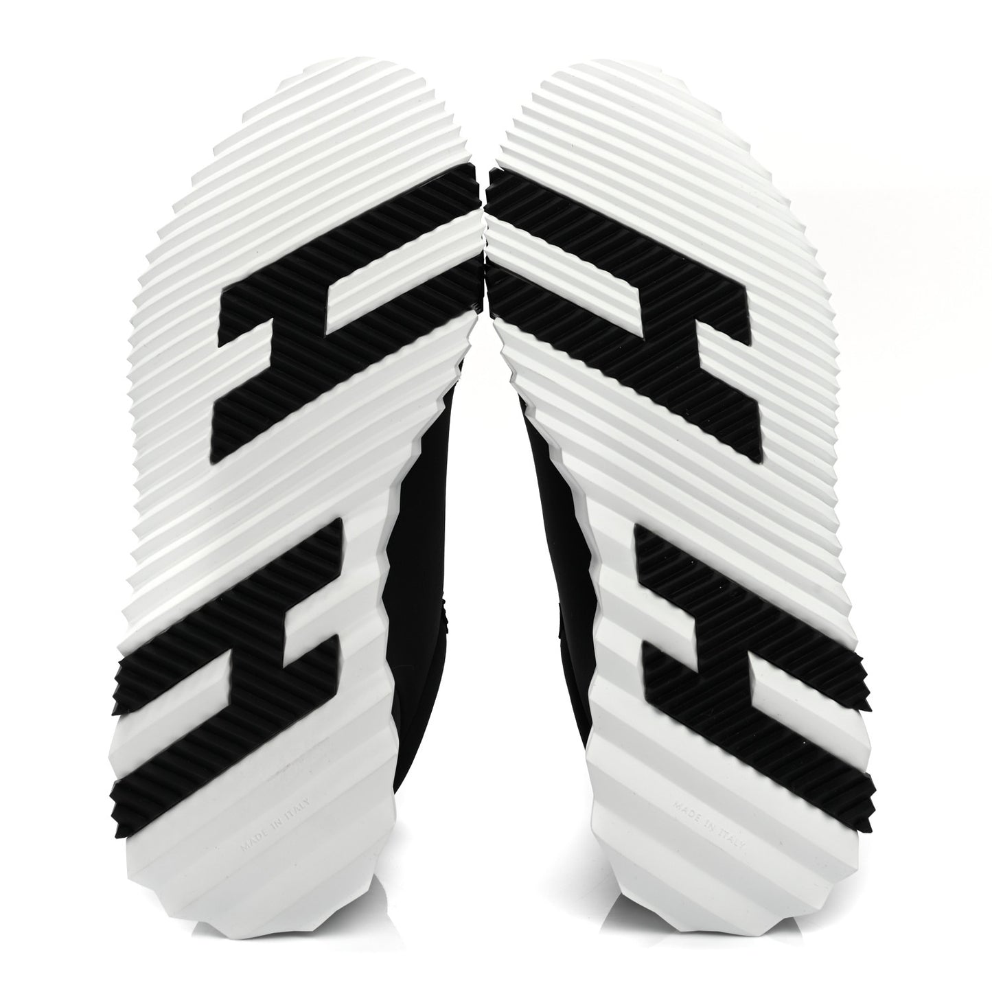 Technical Jersey Suede Goatskin Bouncing Sneakers 41 Black White
