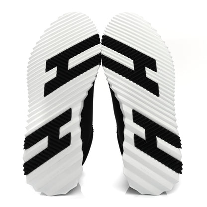Hermes Technical Jersey Suede Goatskin Bouncing Sneakers 41 Black White 5 of 8