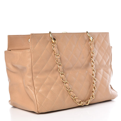 Chanel Caviar Quilted Grand Timeless Tote GTT Beige 3 of 21
