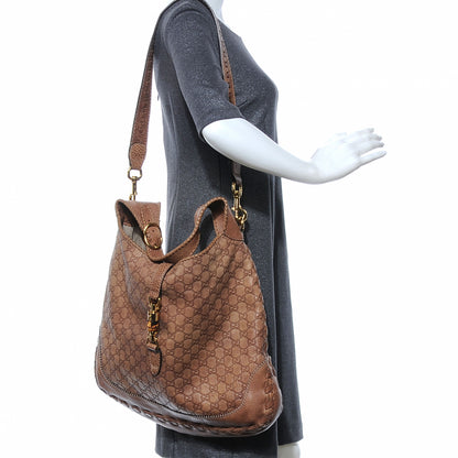 Gucci Guccissima Large New Jackie Hobo Natural Brown 2 of 7