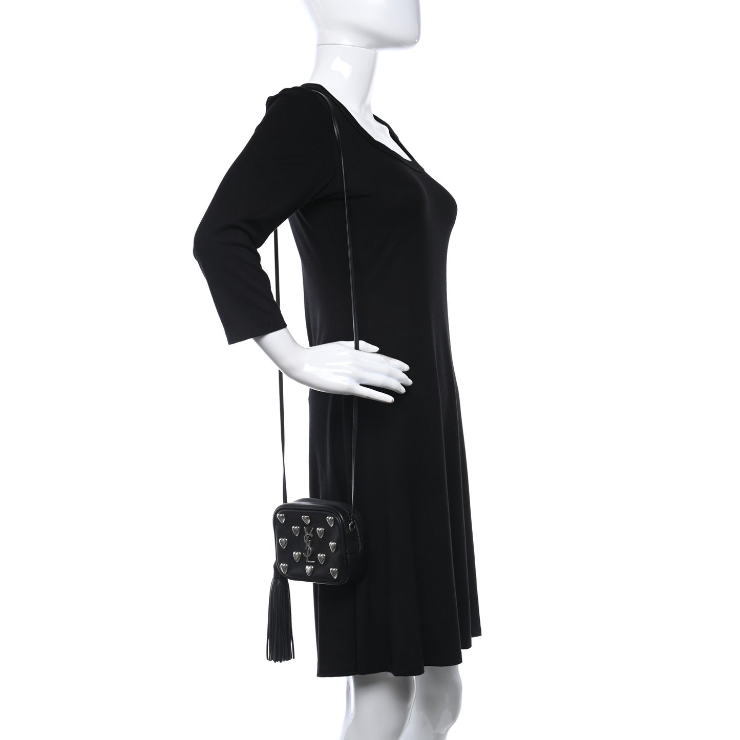 Calfskin Heart Monogram Lou Camera Bag Black