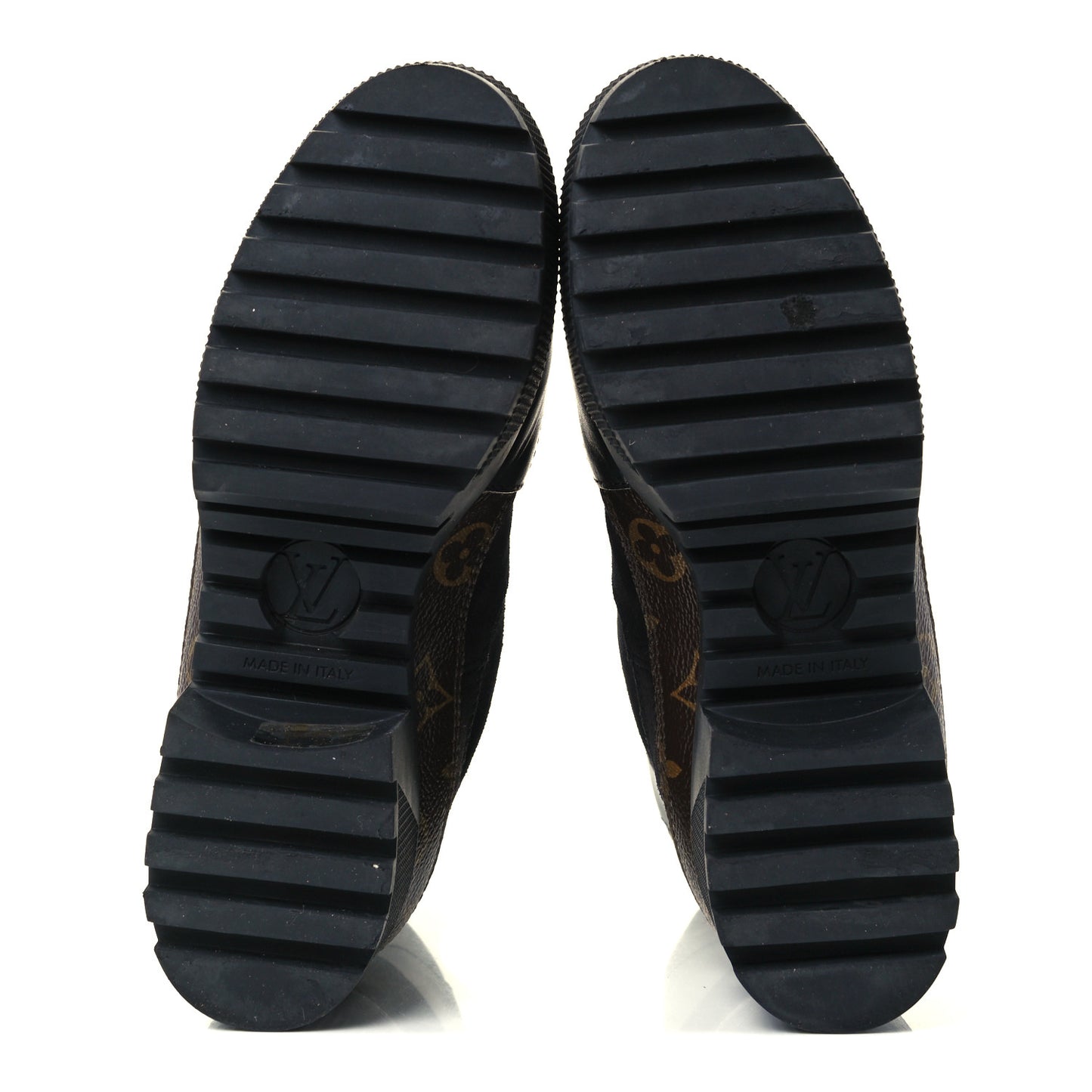 Suede Calfskin Monogram Laureate Platform Desert Boots 37 Black