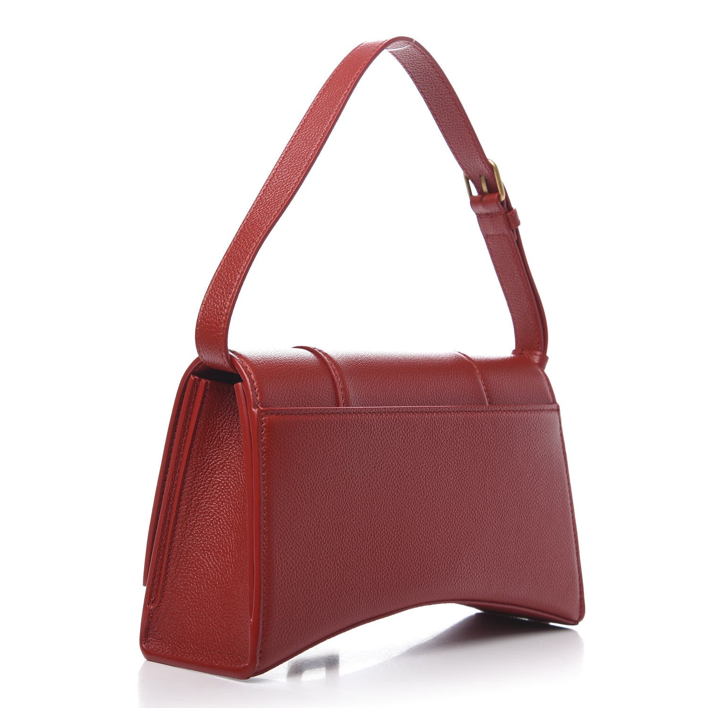 Grained Calfskin Small Hourglass Sling Shoulder Bag Dark Red