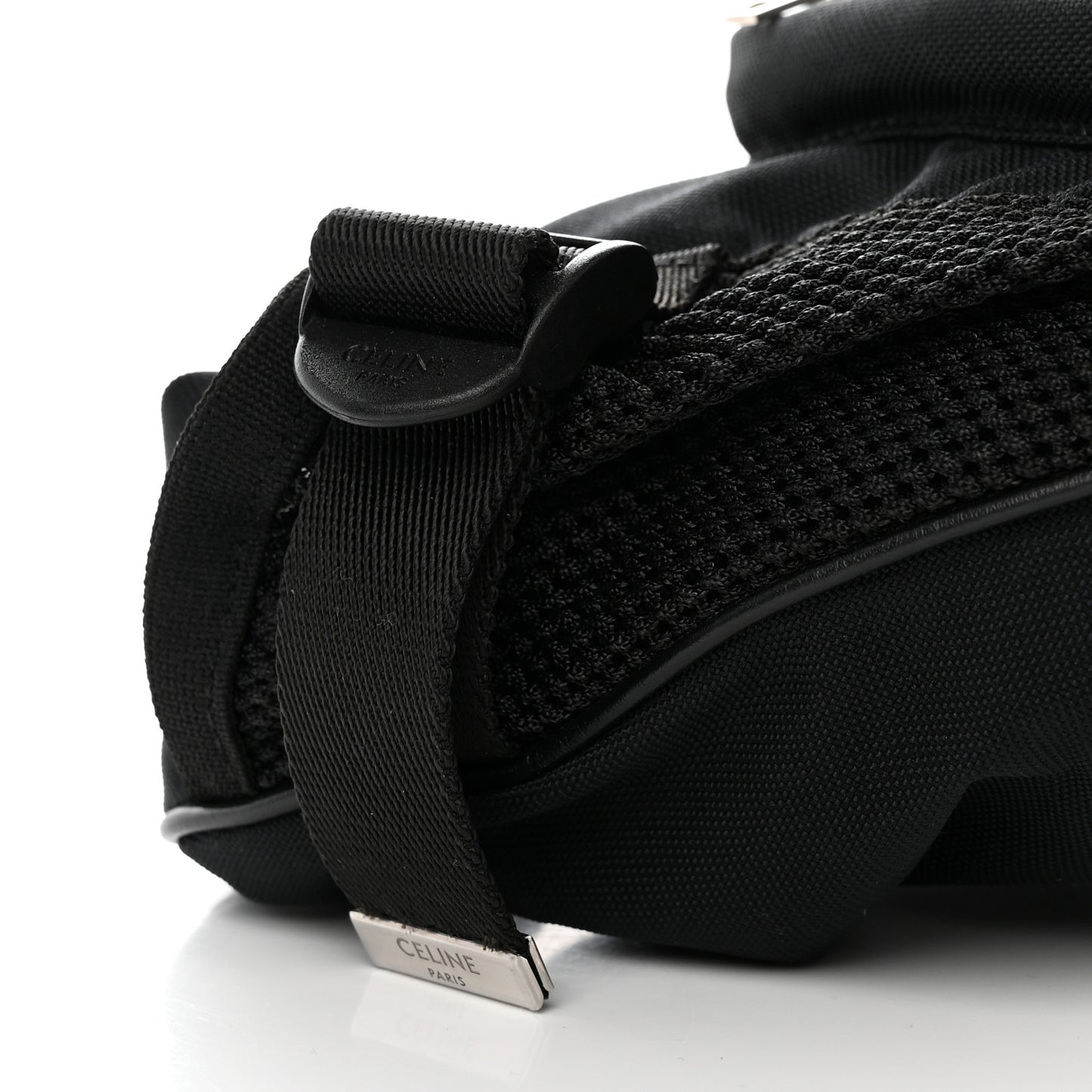 Cotton Gabardine Logo Print Trekking Belt Bag Black