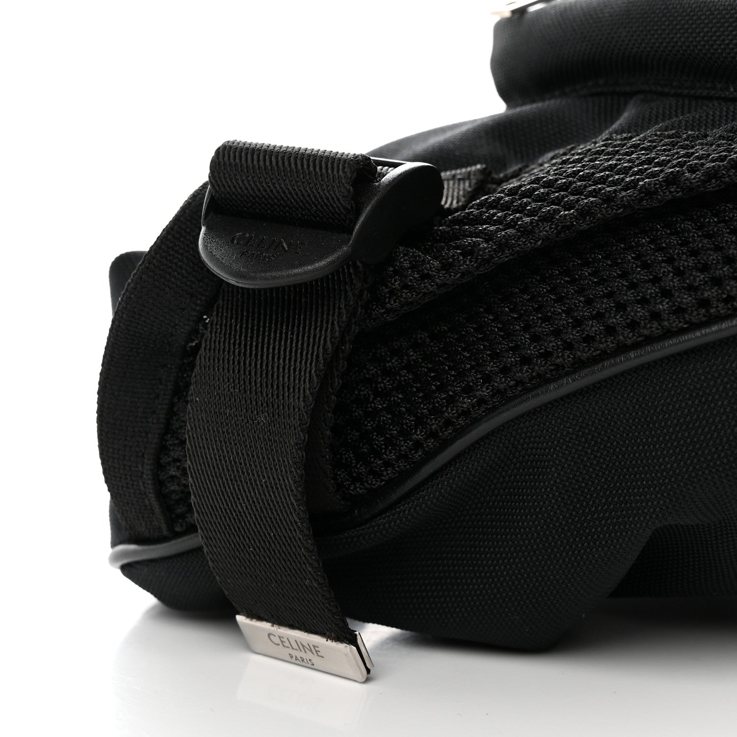 Celine Cotton Gabardine Logo Print Trekking Belt Bag Black 8 of 9