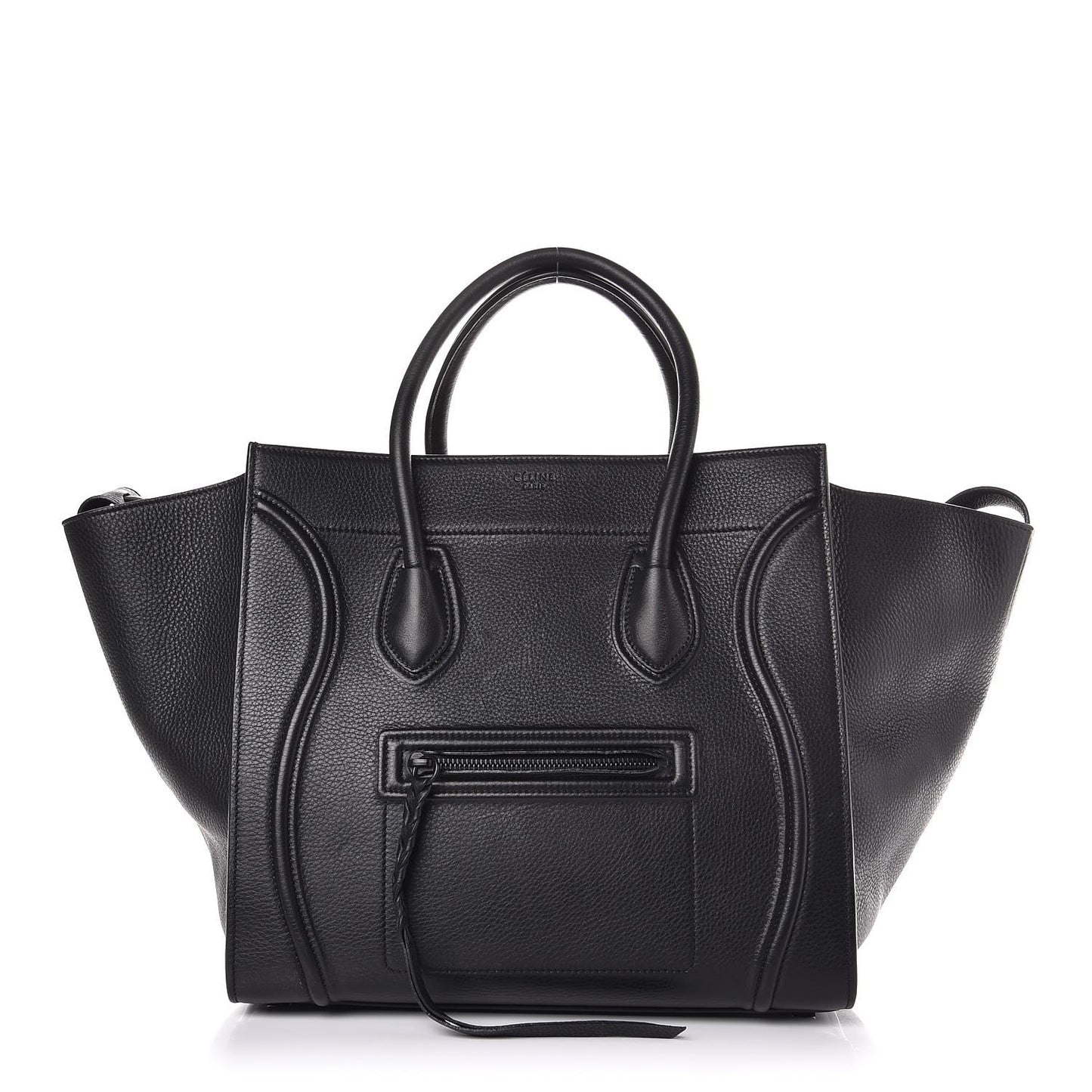 Grained Calfskin Medium Phantom Luggage Black