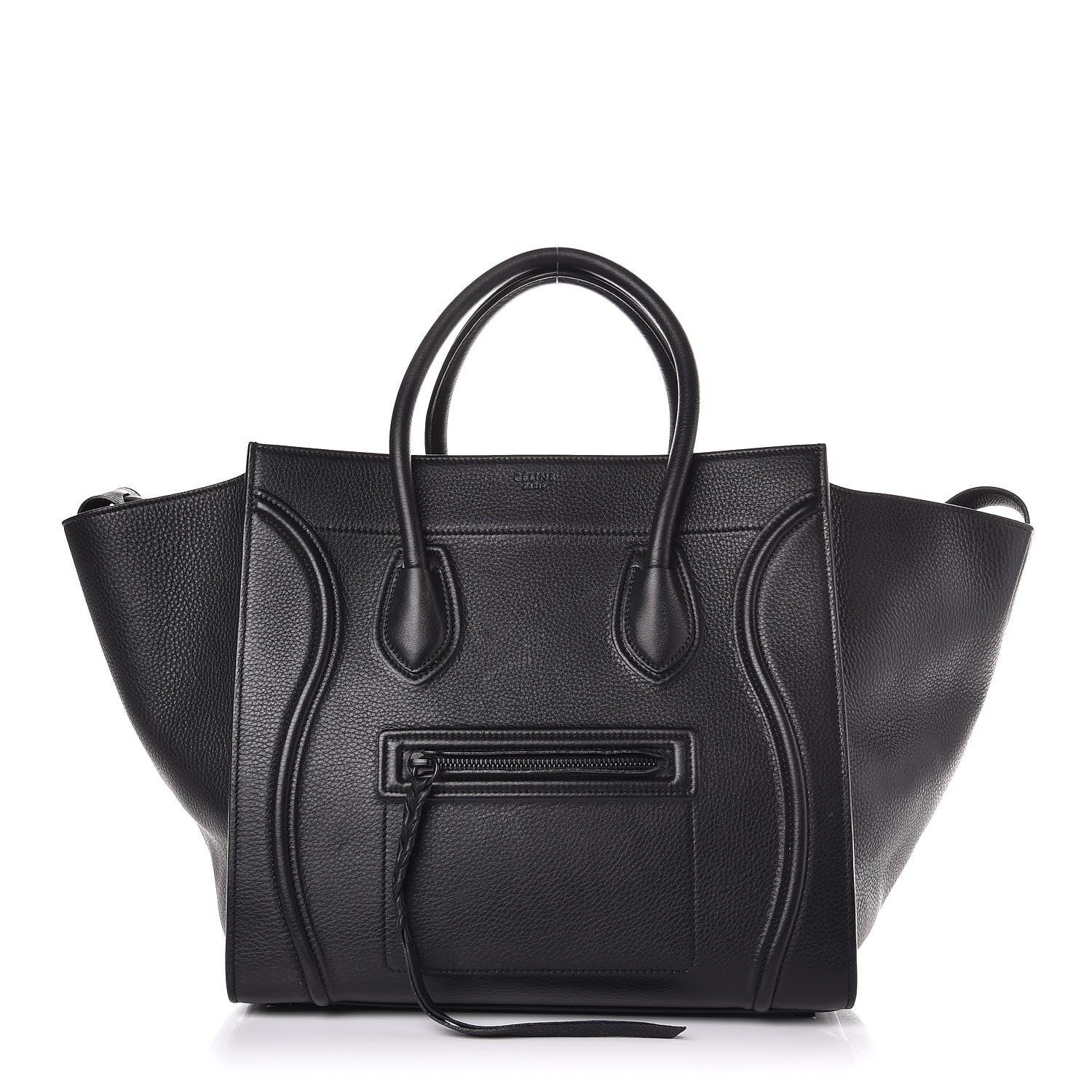 Celine Grained Calfskin Medium Phantom Luggage Black 1 of 10