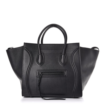 Celine Grained Calfskin Medium Phantom Luggage Black 1 of 10