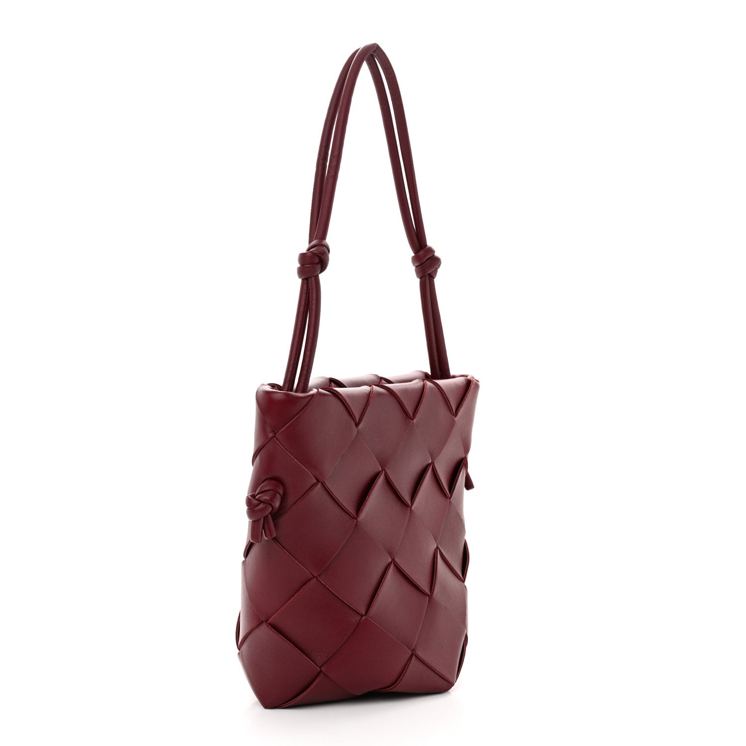 Bottega Veneta Nappa Maxi Intrecciato Clasp Bucket Bag Bordeaux 3 of 9
