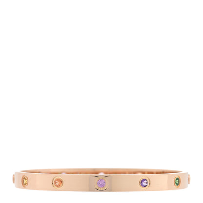Cartier 18K Pink Gold Sapphire Garnet Amethyst LOVE Bracelet 18 1 of 7