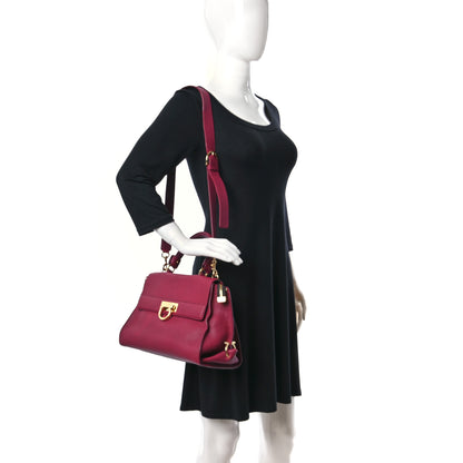 Salvatore Ferragamo Grained Calfskin Sofia Satchel Pink 2 of 9