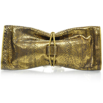 Gucci Metallic Python Malika Clutch Gold 4 of 8