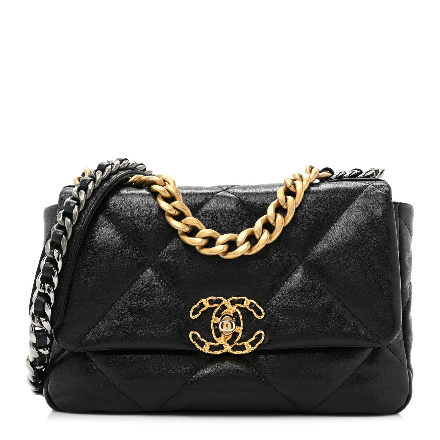 Chanel Goatskin Quilted Medium Chanel 19 Flap Black 1 of 11