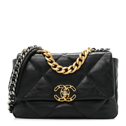 Chanel Goatskin Quilted Medium Chanel 19 Flap Black 1 of 11