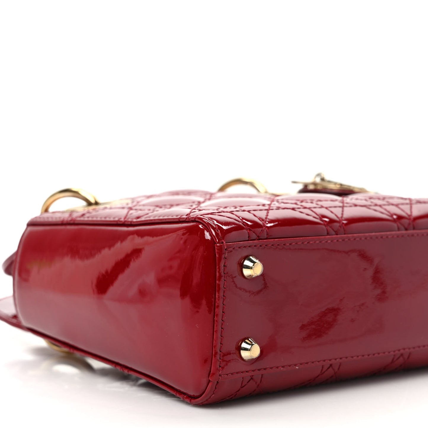 Patent Cannage Mini Lady Dior Red