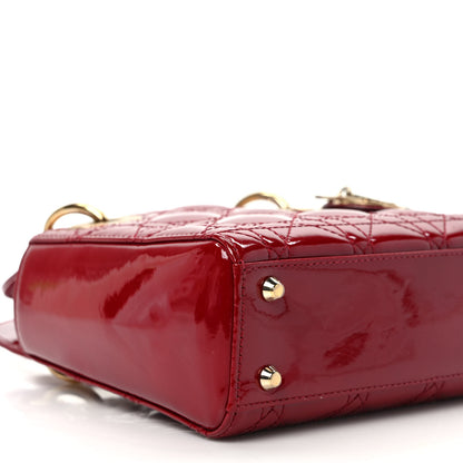 Christian Dior Patent Cannage Mini Lady Dior Red 7 of 8