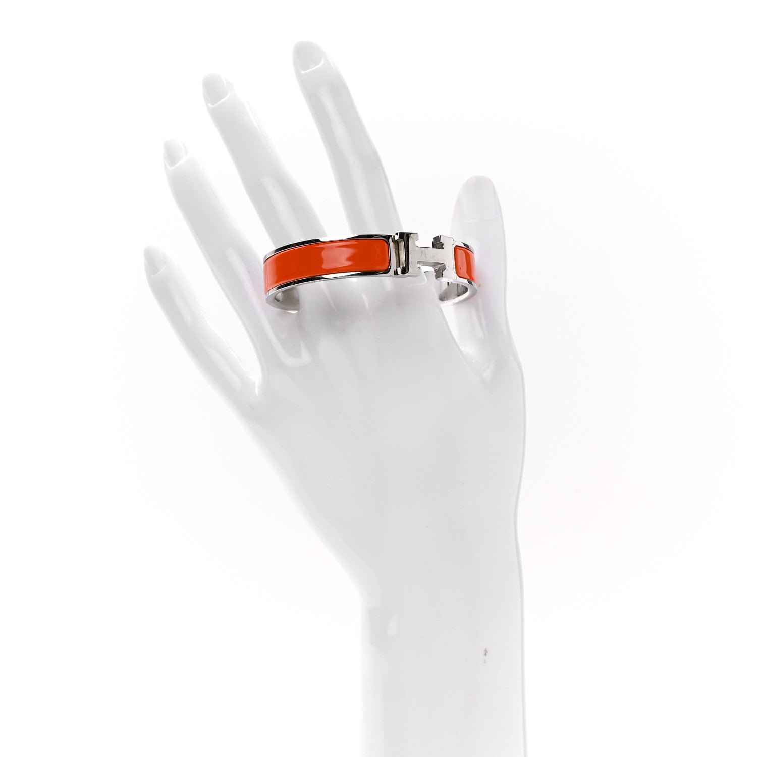 Hermes Enamel Narrow Clic Clac H Bracelet PM Orange 2 of 4