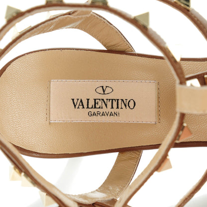 Valentino Garavani Pebbled Calfskin Rockstud Ankle Strap 65mm Pumps 36.5 Deep Cuir 6 of 9