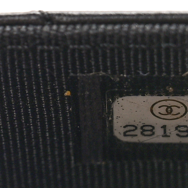 Aged Calfskin Quilted Reissue Flap Card Holder Black