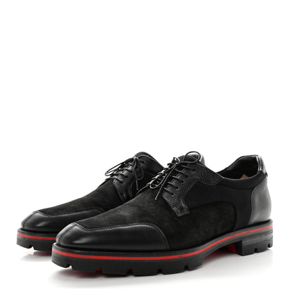 Christian Louboutin Calfskin Suede Mens Simon Derby Oxfords 43 Black 3 of 8