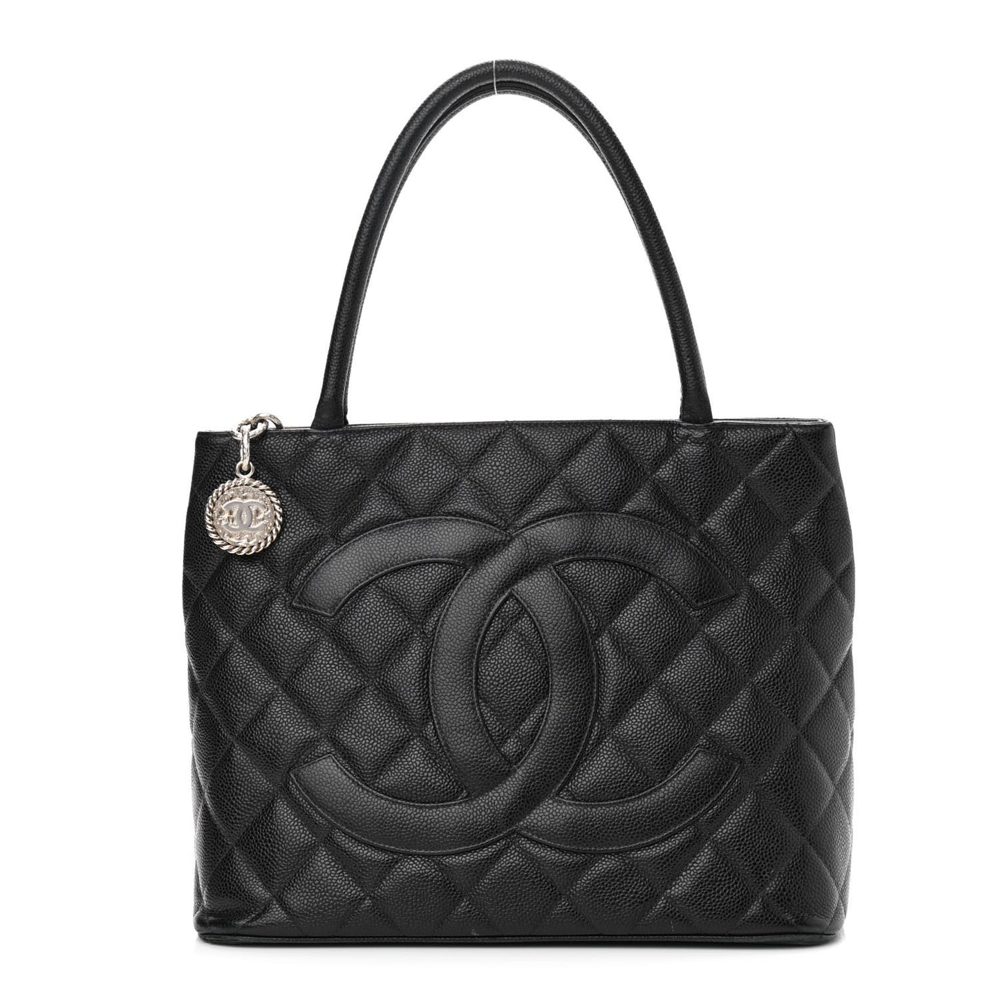 Caviar Quilted Medallion Tote Black