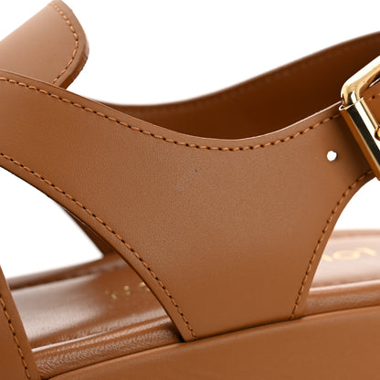 Louis Vuitton Calfskin Maya Flatform Sandals 38 Cognac 10 of 12